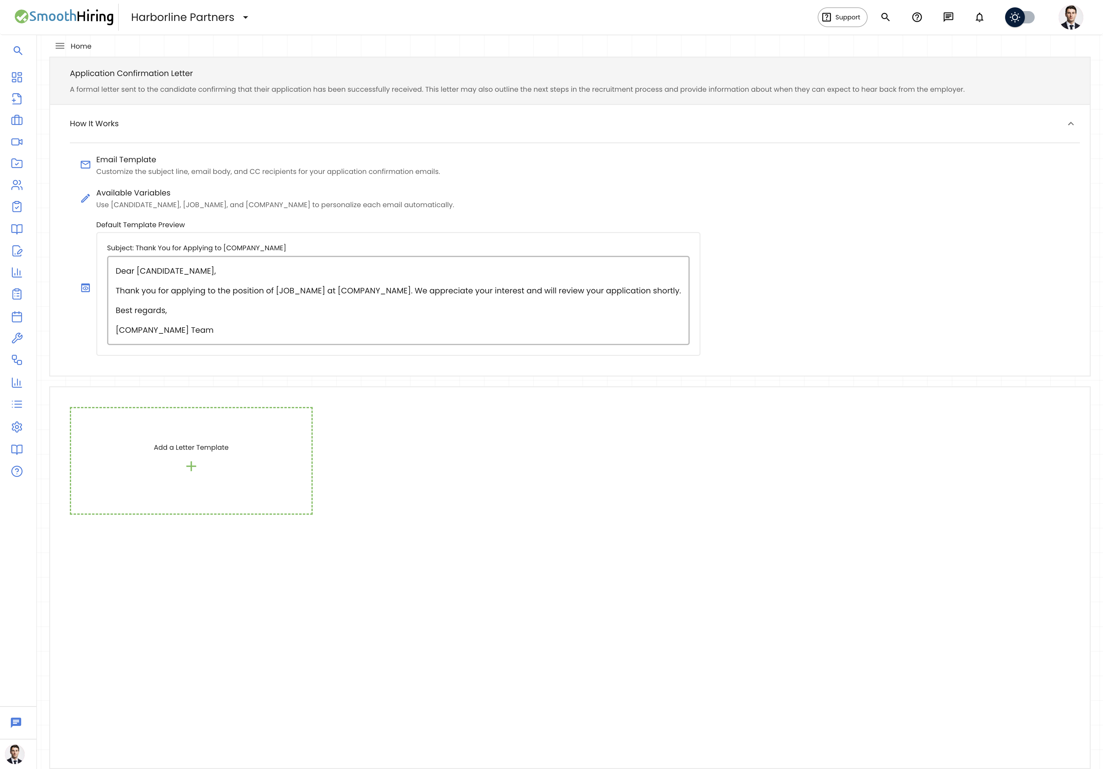Application confirmation