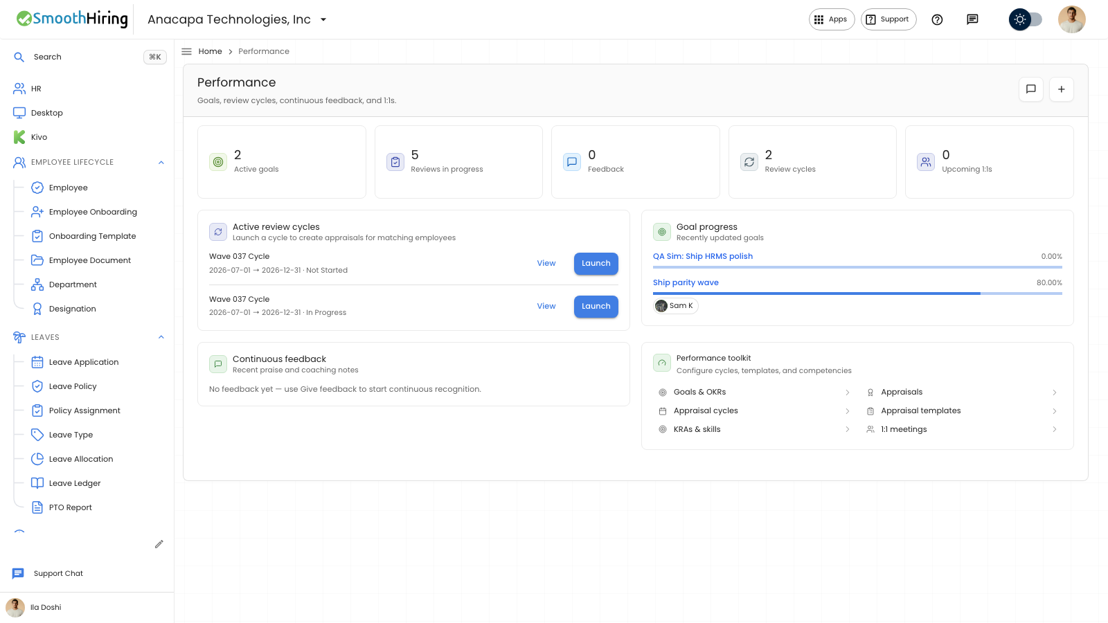 Launch a review cycle