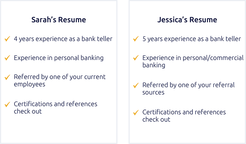 Sarah and Jessica’s Resumes
