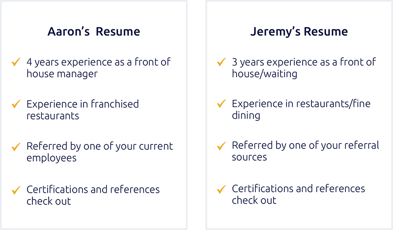 Aaron and Jeremy’s Resumes