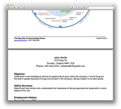 Resume in PDF Profile
